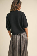 Load image into Gallery viewer, MIOU MUSE - T3675 SHORT SLEEVE SWEATER TOP: SAGE BUTTER / M