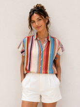 Load image into Gallery viewer, SEE U SOON - Multi Stripe Button-Up Blouse