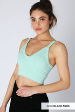Load image into Gallery viewer, NIKIBIKI - NS8120 - Ribbed V-Neck Bra Top: 2254 Serene Blue