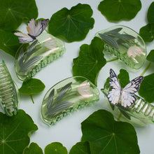 Load image into Gallery viewer, WINONA IRENE - Lotus Flower Hair Claw in Clear Green Acetate