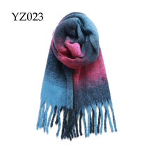 Load image into Gallery viewer, Adorro - Chunky Oblong Plaid Fleece Scarf- Pink and Grey