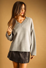 Load image into Gallery viewer, MIOU MUSE - V-NECK OVERSIZED LONG SLEEVE SWEATER TOP