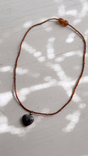 Load image into Gallery viewer, recycled lovers - 021 - Heart Glass Pendant Necklace : Length 16"