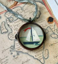 Load image into Gallery viewer, Maris Mirum - Circle Sailboat - Art Locket Ornament