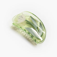 Load image into Gallery viewer, WINONA IRENE - Lotus Flower Hair Claw in Clear Green Acetate