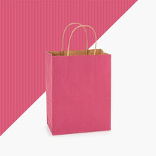 Load image into Gallery viewer, Nashville Wraps - Recycled Shadow Stripe Kraft Paper Retail Shopping Bags: Picket Fence / 25 Pack / Cub 8x4.75x10.5"