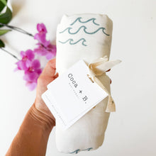 Load image into Gallery viewer, Coca + B. - Surfer Wave Organic Bamboo Swaddle
