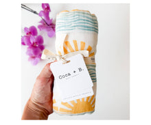 Load image into Gallery viewer, Coca + B. - Sun and Wave Surfer Organic Bamboo Swaddle