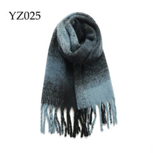 Load image into Gallery viewer, Adorro - Chunky Oblong Plaid Fleece Scarf- Pink and Grey