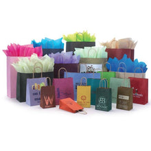 Load image into Gallery viewer, Box & Wrap - Samples - Varnish Stripe Color Bags: Sage Varnish Stripe - Matte Shopping Bags / 5-1/4 x 3-1/4 x 8-3/8" / Sample/1