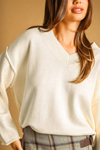 Load image into Gallery viewer, MIOU MUSE - V-NECK OVERSIZED LONG SLEEVE SWEATER TOP