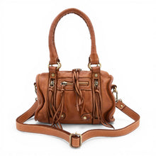 Load image into Gallery viewer, Bolsa Nova Handbags - Small Leather Pocket Satchel w/removeable strap: Cognac