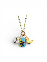 Load image into Gallery viewer, Shá Parlé - Black Gemstone Charm Holder Necklace