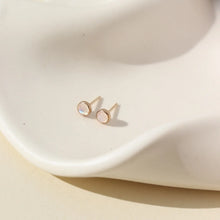 Load image into Gallery viewer, Token Jewelry - Moonstone Studs I 4mm Gemstone Earrings: 14k Gold Fill