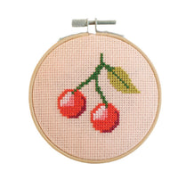 Load image into Gallery viewer, Cotton Clara - Cherry Cross Stitch Kit