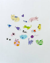 Load image into Gallery viewer, Girl of All Work - Cats Jumble Washi Stickers