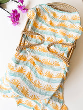 Load image into Gallery viewer, Coca + B. - Sun and Wave Surfer Organic Bamboo Swaddle
