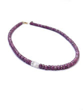 Load image into Gallery viewer, Cobalto Calcite Necklace with Moonstone Offset