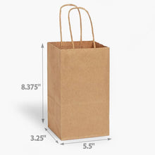 Load image into Gallery viewer, Nashville Wraps - Brown Kraft Paper Retail Shopping Bags: 250 Pack / Cub 8x4.75x10"