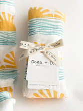 Load image into Gallery viewer, Coca + B. - Sun and Wave Surfer Organic Bamboo Swaddle