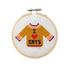 Load image into Gallery viewer, Cotton Clara - I Love Cats Cross Stitch Kit