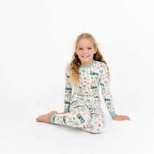 Load image into Gallery viewer, Emerson and Friends - Coastal Christmas Holiday Bamboo Kids Pajamas Sleep Set: Beige/Multi / 6/7T