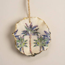 Load image into Gallery viewer, Blue Palm Tree Oyster Ornament