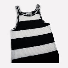 Load image into Gallery viewer, GiGi Knitwear - Mesh Cotton Tank Top in Black and White Stripe