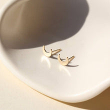 Load image into Gallery viewer, Token Jewelry - Tiny Moon Studs I Ready to Ship Earrings: Sterling Silver