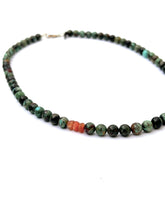 Load image into Gallery viewer, Round Turquoise Necklace with Sunstone Offset