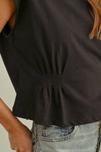 Load image into Gallery viewer, MIOU MUSE - WAIST DETAIL CAP SLEEVE TOP
