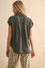 Load image into Gallery viewer, MIOU MUSE - Cream BUTTON DOWN CAP SLEEVE SHIRTS
