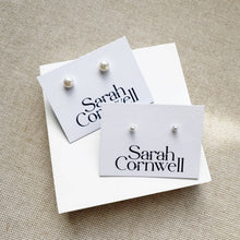 Load image into Gallery viewer, Sarah Cornwell - White Pearl Studs: 3-3.5mm
