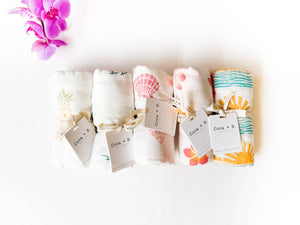 Coca + B. - Sun and Wave Surfer Organic Bamboo Swaddle