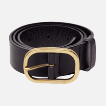 Load image into Gallery viewer, Amsterdam Heritage - Marin Gold Oval Buckle Belt Black- M/L
