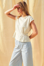 Load image into Gallery viewer, MIOU MUSE - WAIST DETAIL CAP SLEEVE TOP
