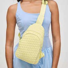 Load image into Gallery viewer, Sol and Selene - Beyond The Horizon - Woven Neoprene Sling Backpack: Cream

