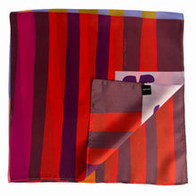 Load image into Gallery viewer, Voyager Silk - Silk Scarves - Red Colorblock Scarf | Women's Scarf | 100% Silk Bandana: 26" × 26"
