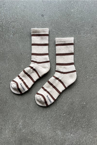 Striped Boyfriend Socks: Red Stripe