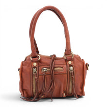 Load image into Gallery viewer, Bolsa Nova Handbags - Small Leather Pocket Satchel w/removeable strap: Cognac
