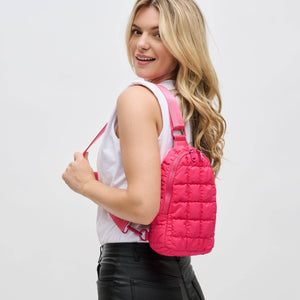 Sol and Selene - Rejuvenate - Quilted Puffer Nylon Sling Backpack: Black