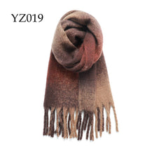 Load image into Gallery viewer, Adorro - Chunky Oblong Plaid Fleece Scarf- Pink and Grey
