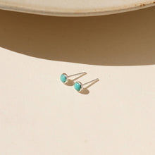 Load image into Gallery viewer, Token Jewelry - Turquoise Studs I 4mm Gemstone Studs: Sterling Silver
