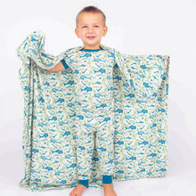 Load image into Gallery viewer, Emerson and Friends - Shark Friends Ocean Animals Bamboo Baby Swaddle Blanket: Blue/Multi / Small
