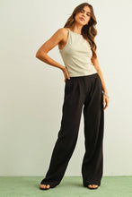 Load image into Gallery viewer, MIOU MUSE - BLACK SQUARE NECK RIBBED TANK TOP

