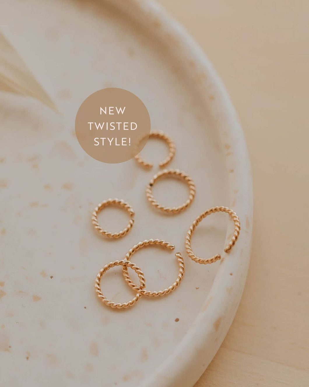 Hello Adorn - Tiny Hoops | 14kt Gold Fill + Sterling Silver: Twisted / 14kt Gold Fill / 7mm