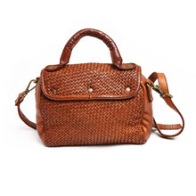 Load image into Gallery viewer, Bolsa Nova Handbags - Lily Woven Leather Minibag: Cognac
