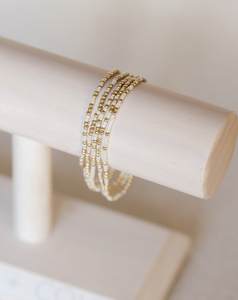 Coast and Cove - Goldie Sprinkle Beaded Bracelet- WHITE