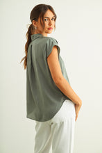 Load image into Gallery viewer, MIOU MUSE - Cream BUTTON DOWN CAP SLEEVE SHIRTS
