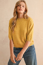 Load image into Gallery viewer, MIOU MUSE - T3675   SHORT SLEEVE SWEATER TOP: SAGE BUTTER / M
